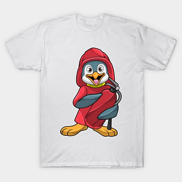 Penguin as Firefighter with Fire extinguisher T-Shirt by Markus Schnabel